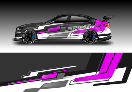 Car Wrap Design Vector , Decal For Vehicleのイラスト素材