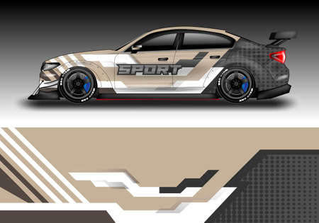 Car Wrap Design Vector , Decal For Vehicle