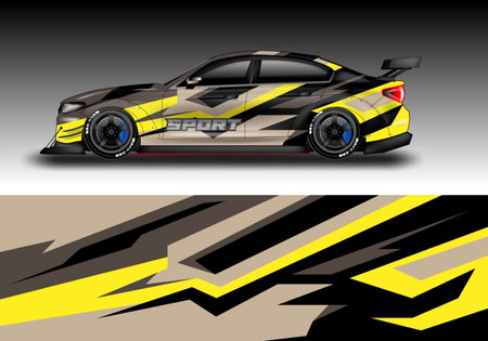 Car Wrap Design Vector , Decal For Vehicleのイラスト素材