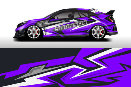 Car Wrap Design Vector , Decal Background For Vehicleのイラスト素材