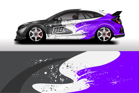 Car Wrap Design Vector , Decal Background For Vehicleのイラスト素材