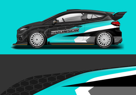 Car wrap decal design concept. Abstract grunge background for wrap vehicles, race cars, cargo van .