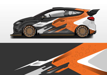 Car wrap decal design concept. Abstract grunge background for wrap vehicles, race cars, cargo van .のイラスト素材