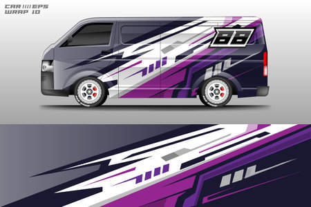 Car wrap decal design concept. Abstract grunge background for wrap vehicles, race cars, cargo van .のイラスト素材