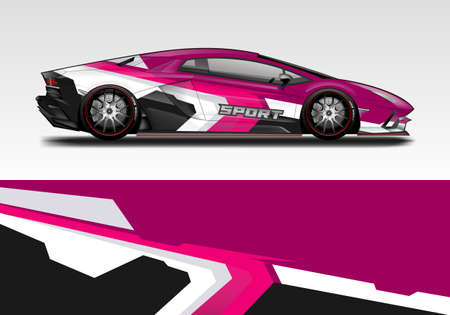 Car wrap decal design concept. Abstract grunge background for wrap vehicles, race cars, cargo van .のイラスト素材