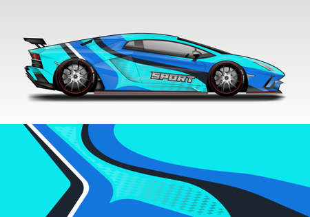 Car wrap decal design concept. Abstract grunge background for wrap vehicles, race cars, cargo van .のイラスト素材