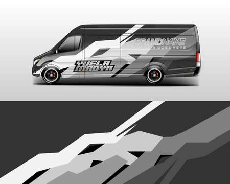Car wrap decal design concept. Abstract grunge background for wrap vehicles, race cars, cargo van .のイラスト素材