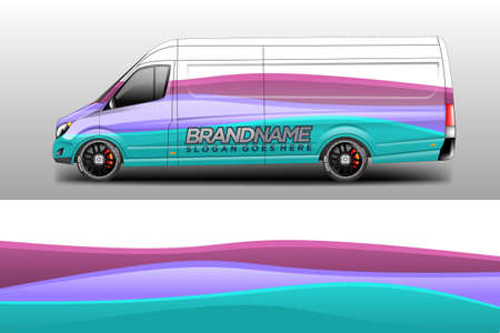 Car wrap decal design concept. Abstract grunge background for wrap vehicles, race cars, cargo van .のイラスト素材