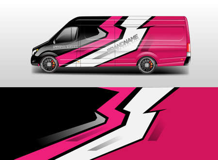 Car wrap decal design concept. Abstract grunge background for wrap vehicles, race cars, cargo van .のイラスト素材