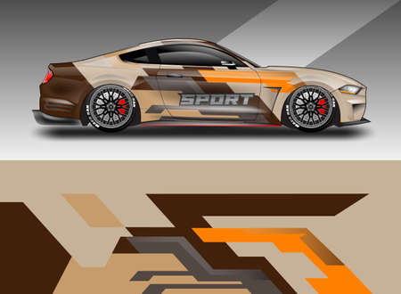 Car wrap decal design concept. Abstract grunge background for wrap vehicles, race cars, cargo van .のイラスト素材
