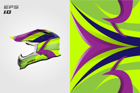 Helmet wrap decal designs vector . Graphic abstract stripe background .のイラスト素材