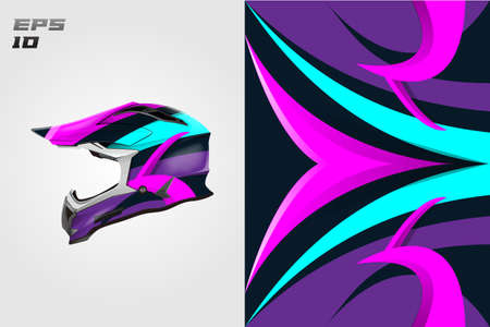 Helmet wrap decal designs vector . Graphic abstract stripe background .のイラスト素材