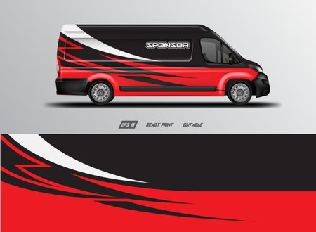 Car wrap design vector, background racing for carのイラスト素材