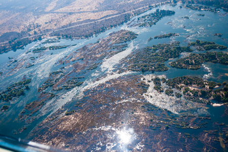 african islands, cliffs, sea. bird's eye view. from above.の写真素材