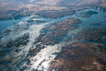 african islands, cliffs and sea. bird's eye view. from above.の写真素材