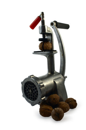 uncommon use old things for unexpecting act meat-chopper as nut-cracker