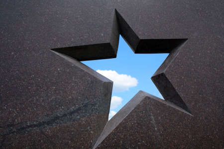 granite star frame with blue sky and cloud insideの写真素材