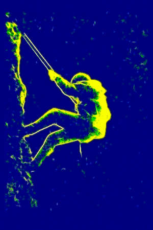 fractal climber three colours silhouetteの写真素材