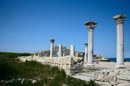 ruins of ancient city Hersones in Crimea, Ukraineの写真素材