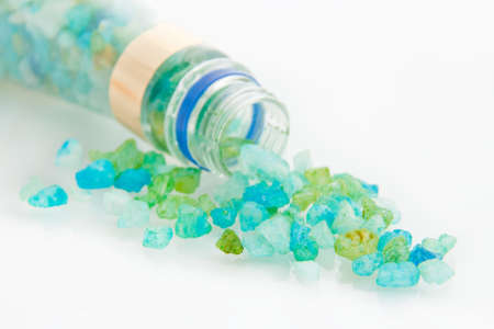 Blue crystals sea salt for spa therapy.の写真素材