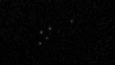 Stars in the night sky. The constellation dolphin "Delphinus"の写真素材