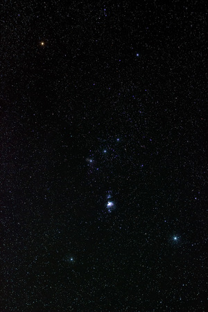 Constellation of Orion in real night sky Orion The Hunterの写真素材