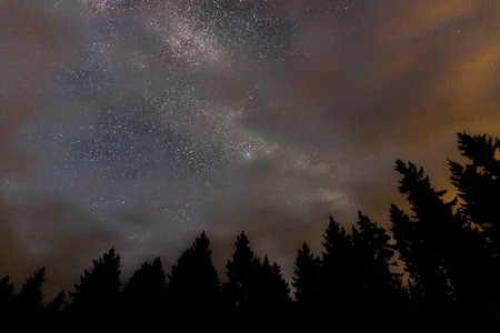 Milky Way galaxy, Cloudy night sky Real night sky