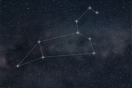 Leo Constellation. Zodiac Sign Leo constellation linesの写真素材