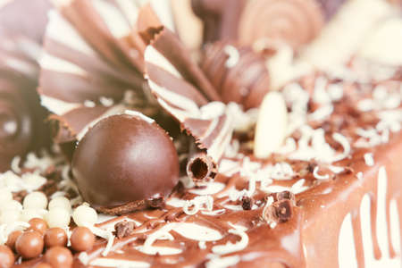 Chocolate cake decoration details.の写真素材