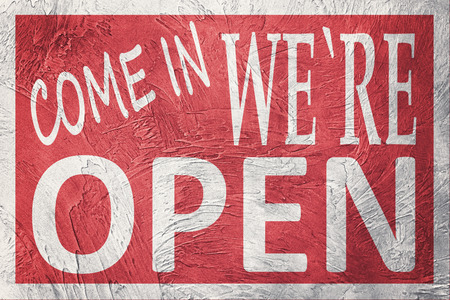 Vintage style Come In We're Open signの写真素材