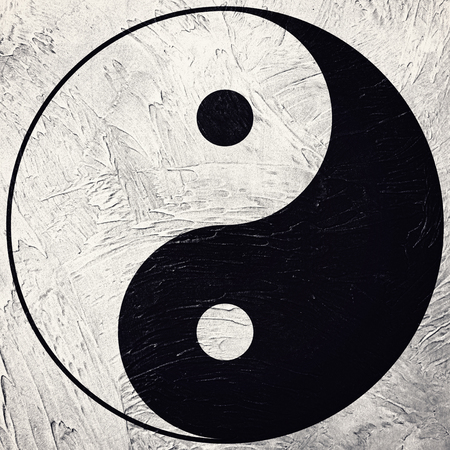 Yin yang symbol. Retro style.の写真素材