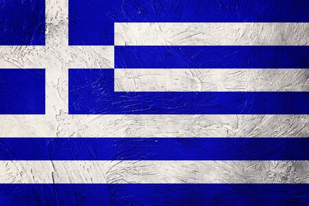 Grunge Greece flag. Greece flag with grunge texture.の写真素材