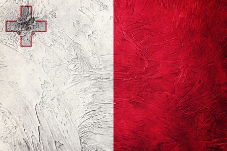 Grunge Malta flag. Malta flag with grunge texture.の写真素材