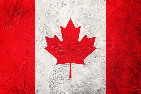 Grunge Canada flag. Canada flag with grunge texture.の写真素材