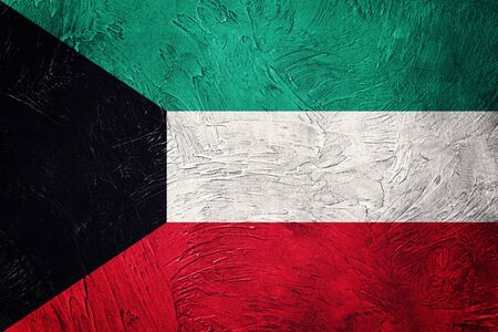 Grunge Kuwait flag. Kuwait flag with grunge texture.の写真素材