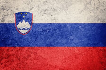 Grunge Slovenia flag. Slovenia flag with grunge texture.の写真素材