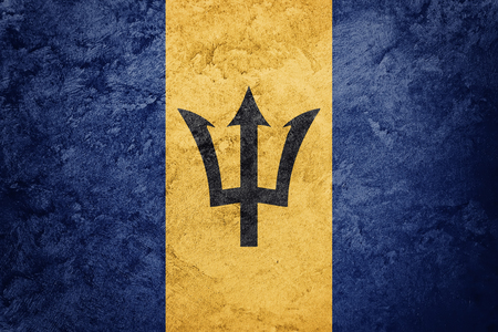 Grunge Barbados flag. Barbados flag with grunge texture.の写真素材