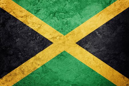 Grunge Jamaica flag. Jamaica flag with grunge texture.の写真素材