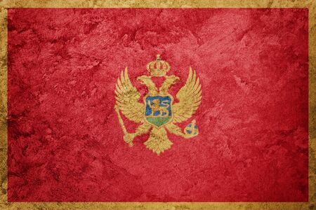 Grunge Montenegro flag. Montenegro flag with grunge texture.の写真素材