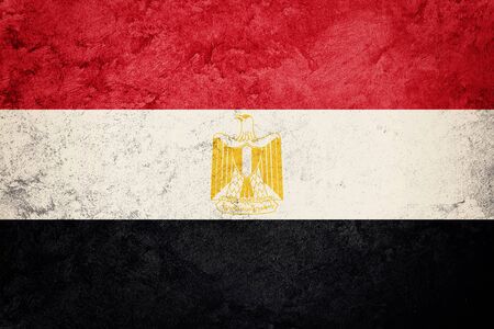 Grunge Egypt flag. Egyptian flag with grunge texture.の写真素材