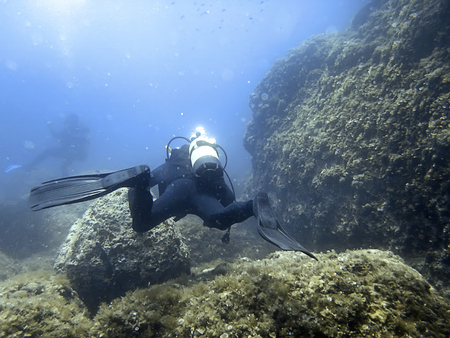 Diver Underwaterの写真素材