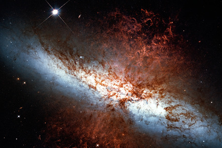 Messier 82, Cigar Galaxy or M82 in the constellation Ursa Major. Elements of this image are furnished by NASA.のeditorial素材