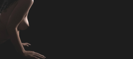 Attractive girl, sexy curves, nude body young and sexy.の写真素材