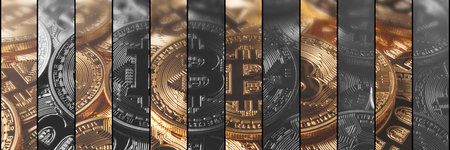 Cryptocurrency Concept finance and technology concept. Bitcoin, Ethereum, Banner.の写真素材