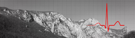 Stress free concept. Stress management. Heart rhythm EKG, ECGの写真素材