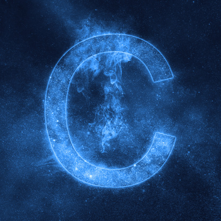 Letter C alphabet symbol. Space Letter, Night Sky Letter.の写真素材