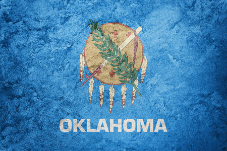 Grunge Oklahoma state flag. Oklahoma flag background grunge texture.
の写真素材