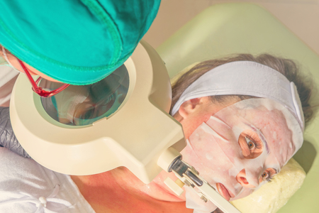 Cosmetic procedure, Beautician cosmetic treatment, の写真素材