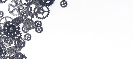 Metal gears and cogwheels Backgroundの写真素材