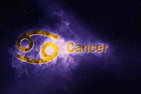 Cancer Horoscope Sign. Abstract night sky backgroundの写真素材